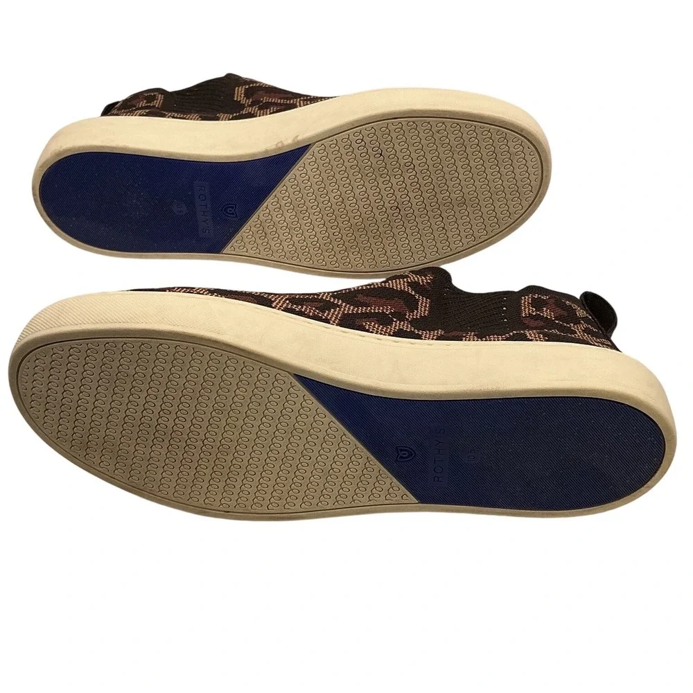 Rothys‎ The Chelsea Wildcat Leopard Print Knit Ankle Boot Sneaker Womens 10.5